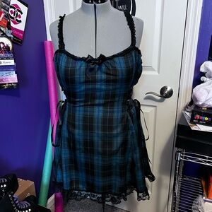 Widow Plaid Corset Dress